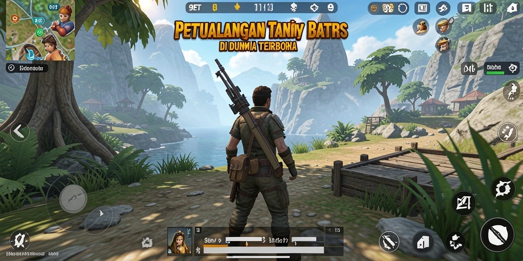Screenshot 9ET menampilkan petualangan seru di dunia terbuka yang luas.
