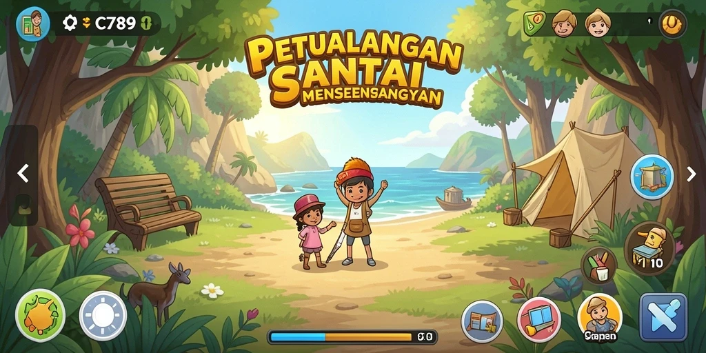 Tampilan gameplay C789 yang menarik dan penuh warna.