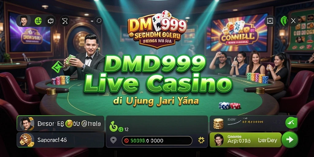 Screenshot gameplay DMD999 yang menampilkan suasana kasino yang hidup.