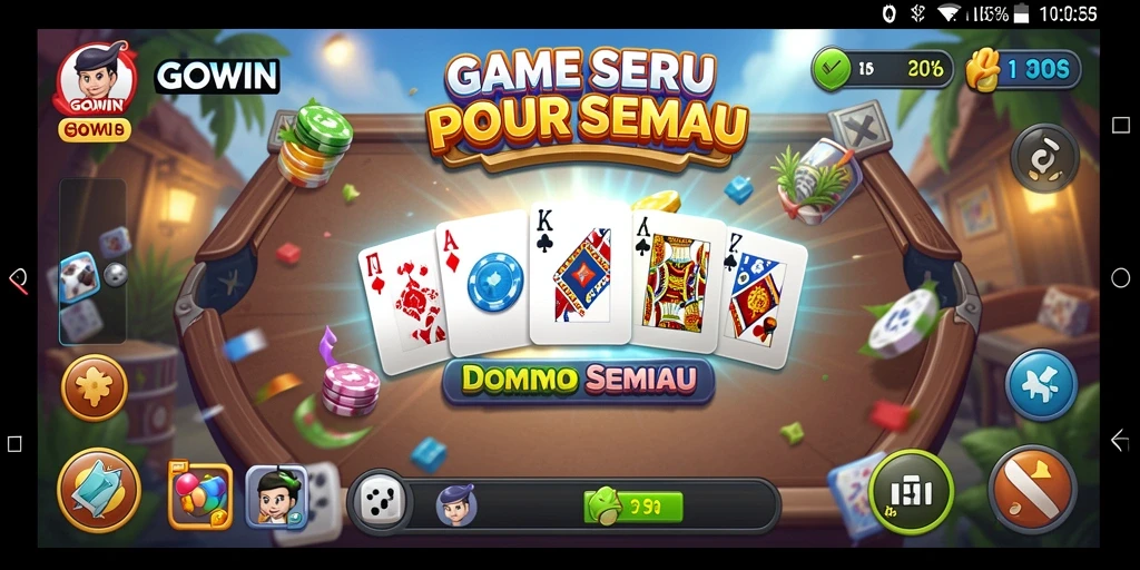 Tampilan gameplay seru GOWIN dengan mode Domino klasik.