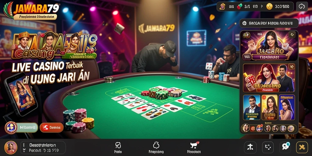 Tampilan menarik dari permainan Live Casino di JAWARA79.