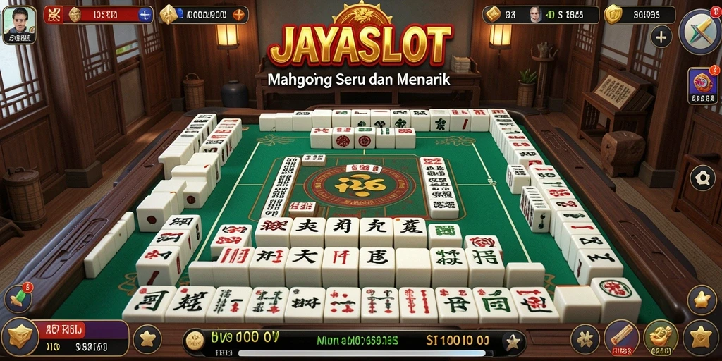 Tampilan gameplay seru dari JAYASLOT dengan grafis Mahjong.