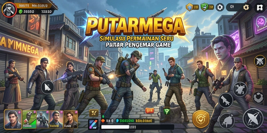 Gameplay PUTARMEGA yang penuh warna dan menarik.