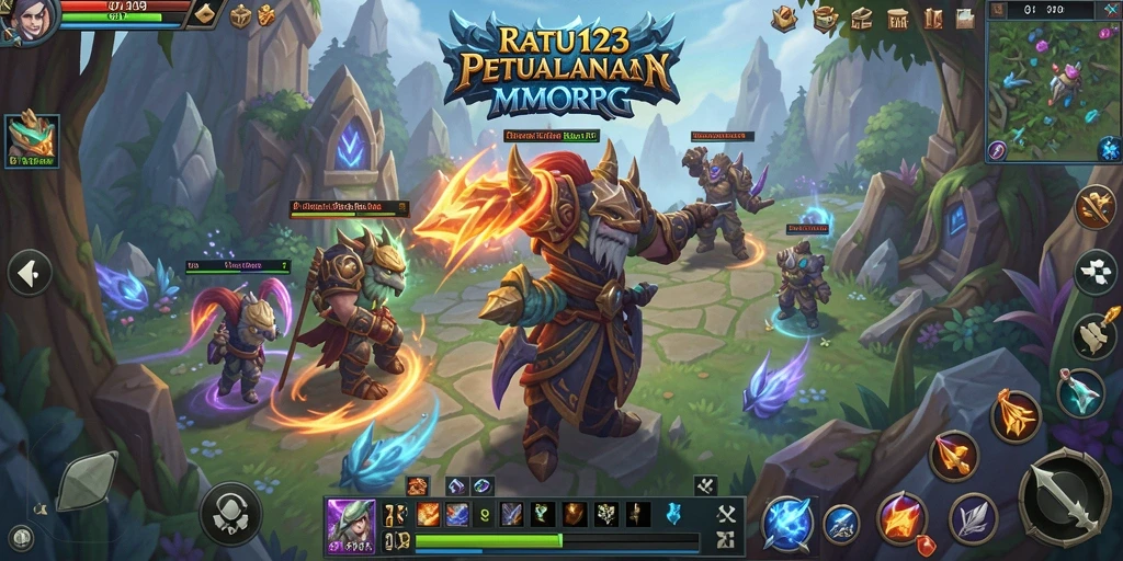 Tangkapan layar gameplay RATU123 yang menampilkan aksi pertarungan epik.