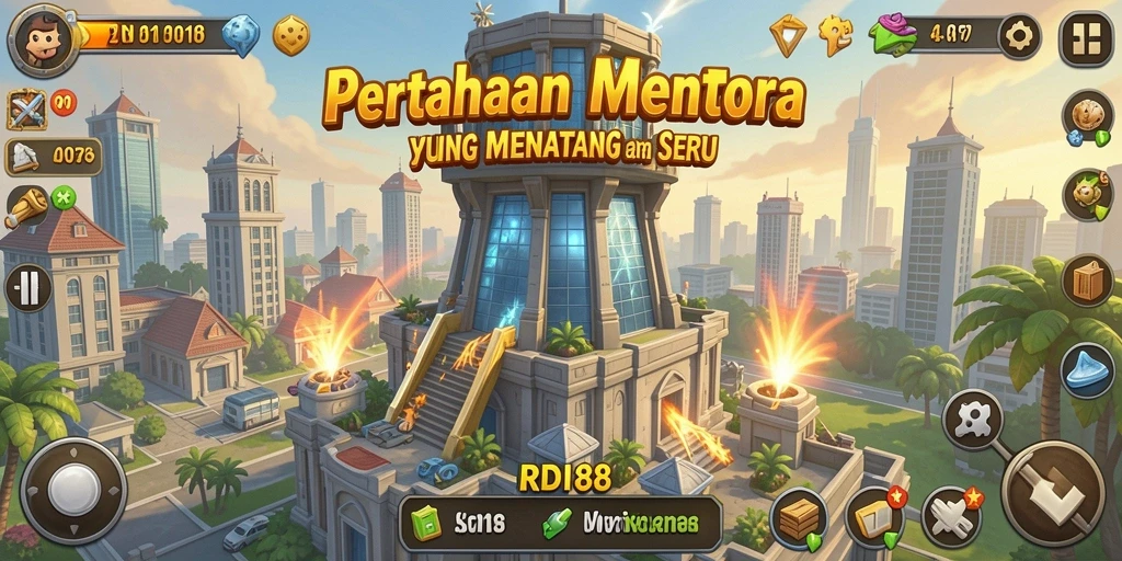 Screenshot RDI88 menampilkan gameplay seru Tower Defense.