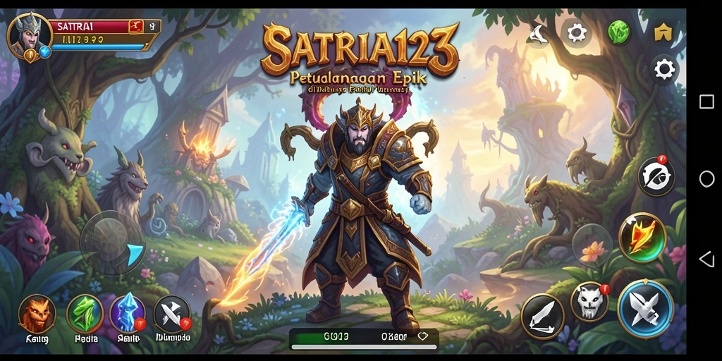 Skrinsut utama SATRIA123 menampilkan pemain sedang menjelajahi lingkungan yang menakjubkan.