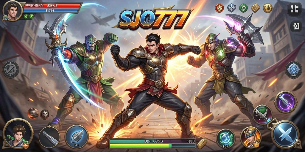 Screenshot SJO777 yang menunjukkan aksi pertarungan intens.