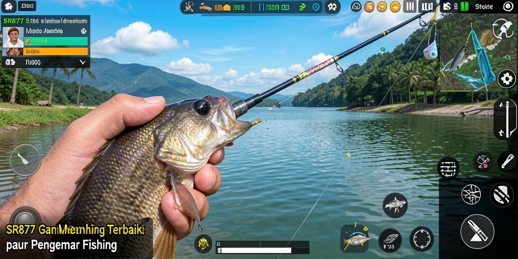 Gameplay menegangkan memancing ikan besar di SR877