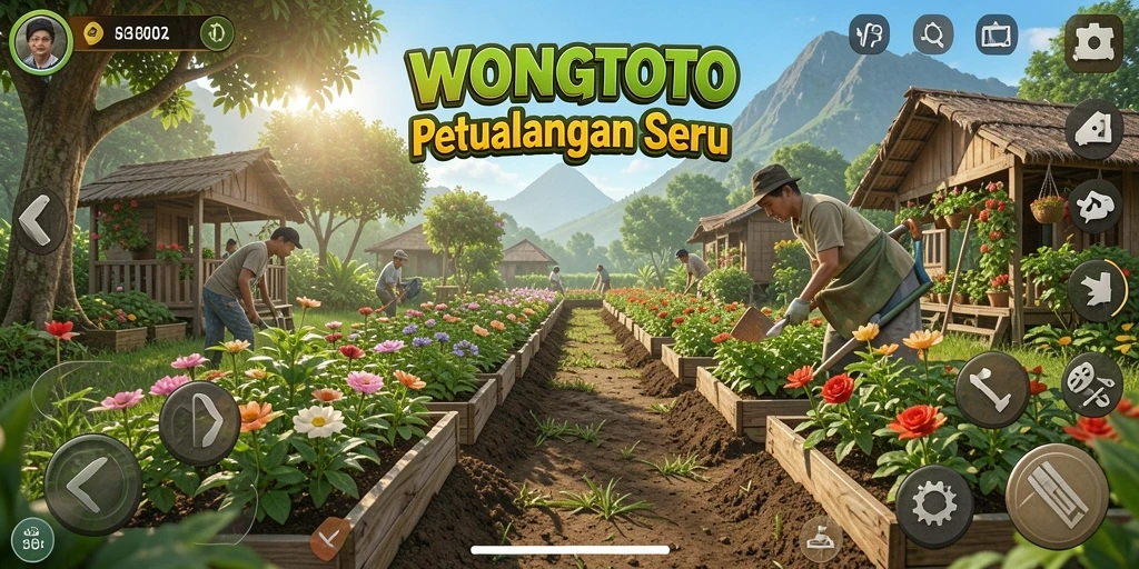 Tampilan gameplay menarik di dunia berkebun WONGTOTO.