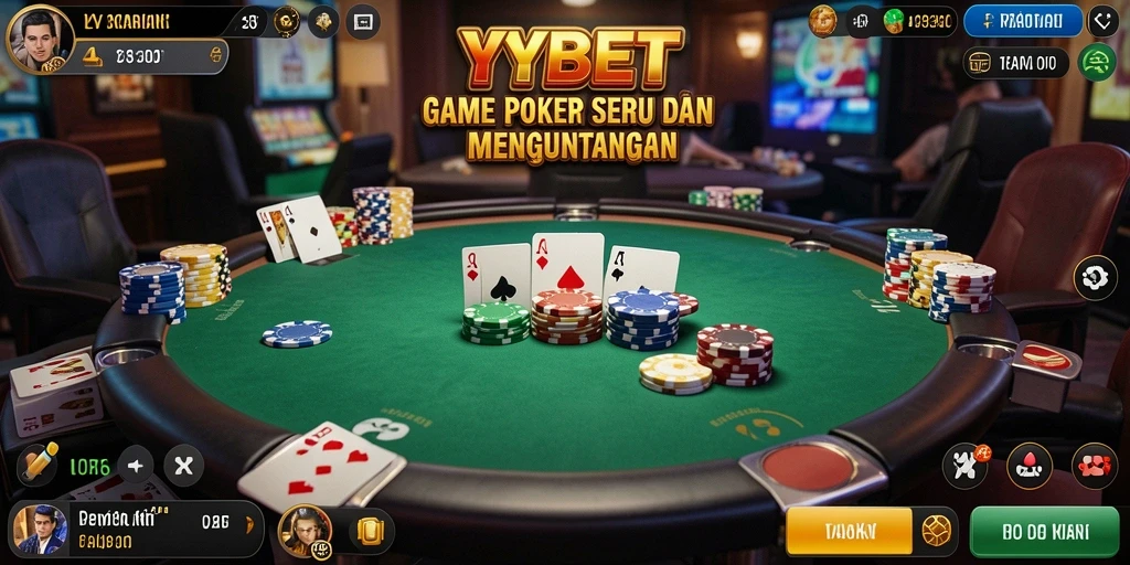 Screenshot utama YYBET menunjukkan gameplay poker yang seru dan mendebarkan.