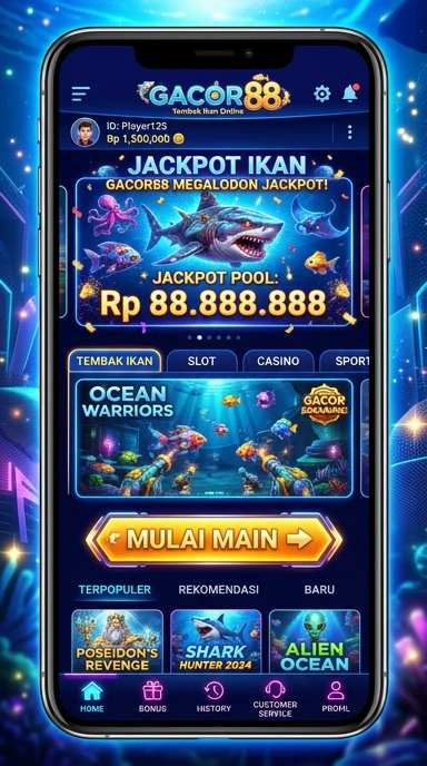 Tampilan utama aplikasi gacor88 di perangkat Android.